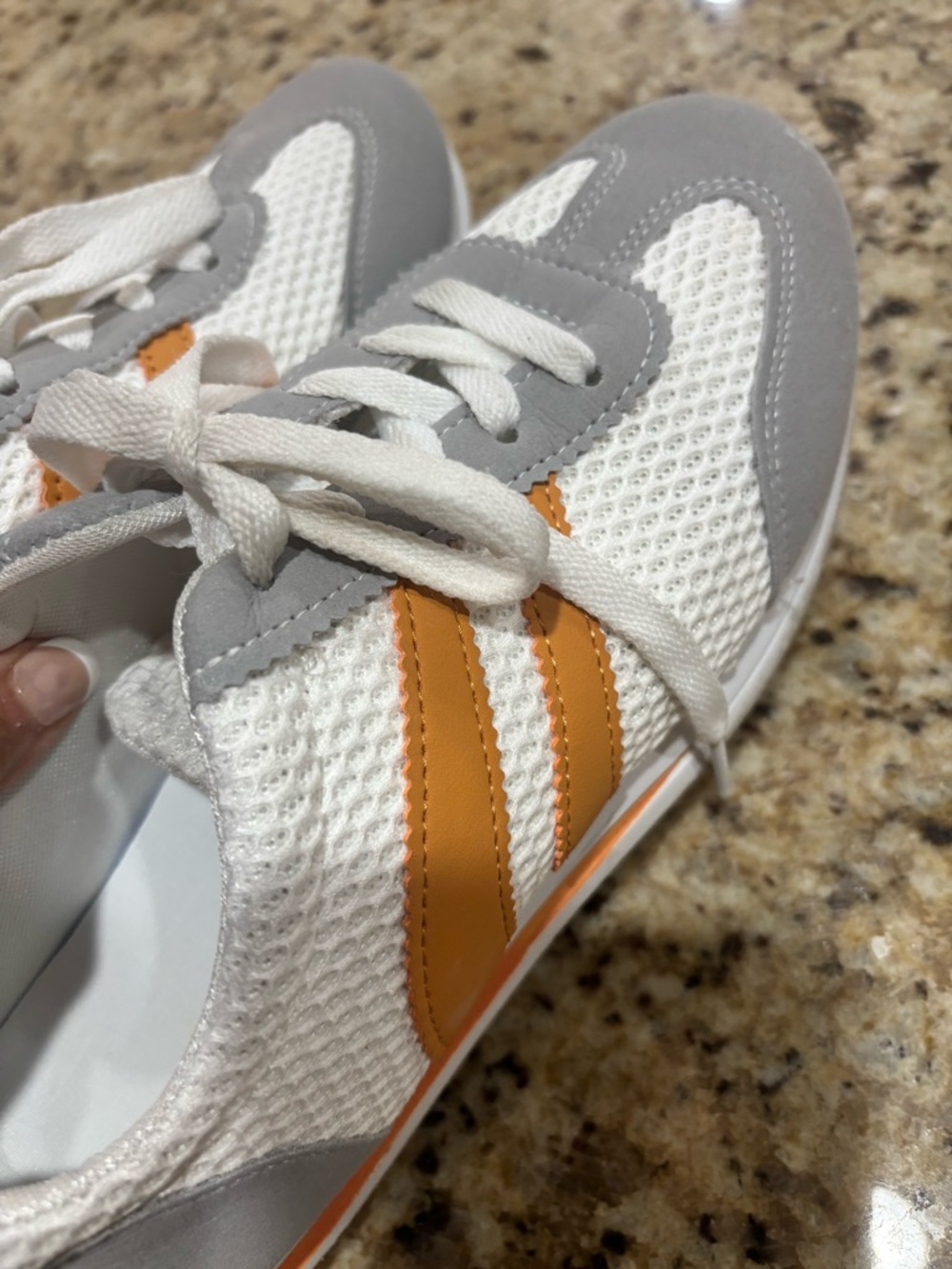 Boutique 9 White and Orange Mesh Athletic Sneakers - Picture 5 of 5